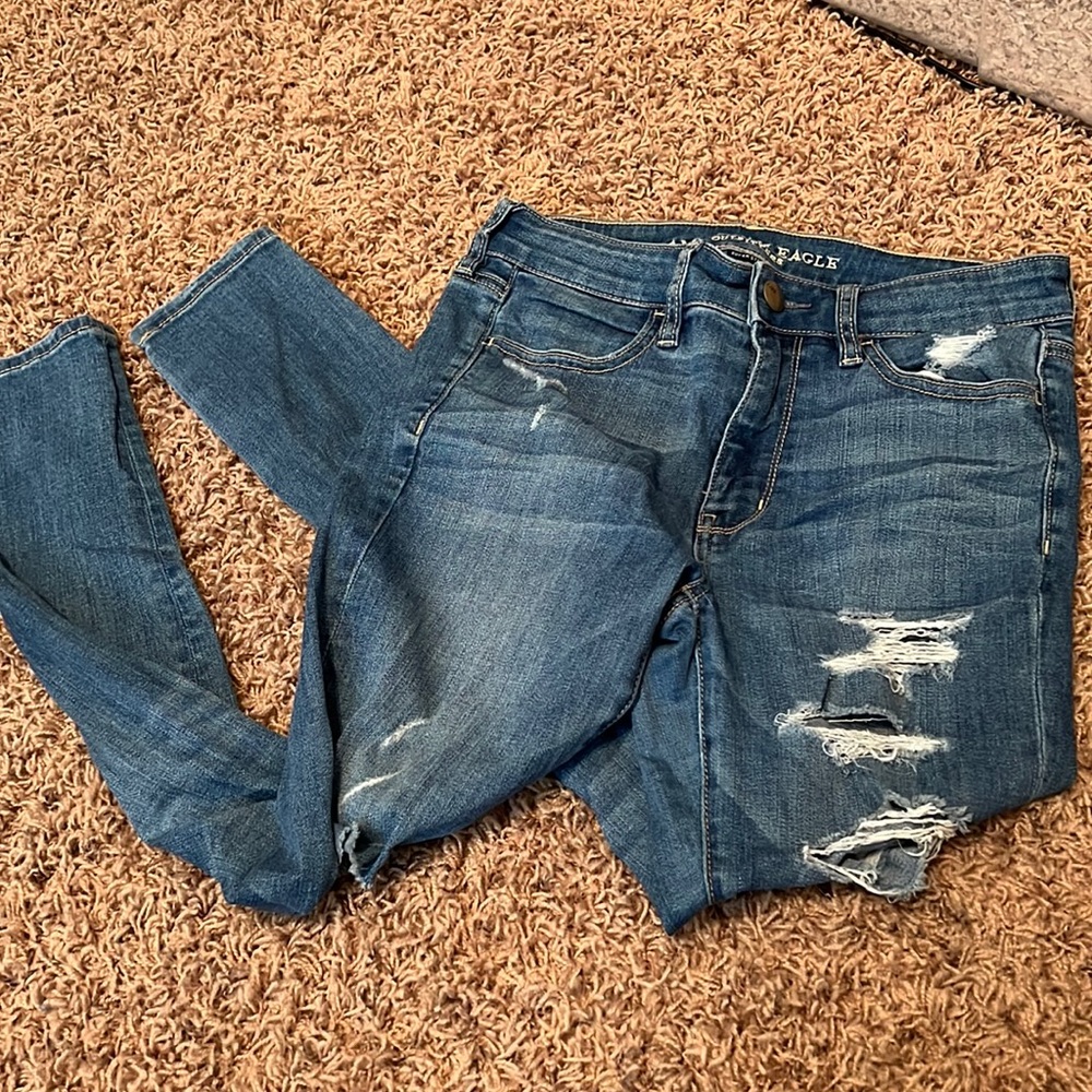 Ripped denim jeans